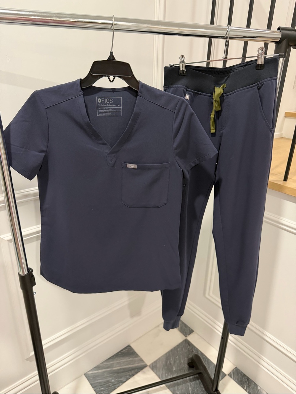 FIGS Quiet Navy Jogger Scrub Set